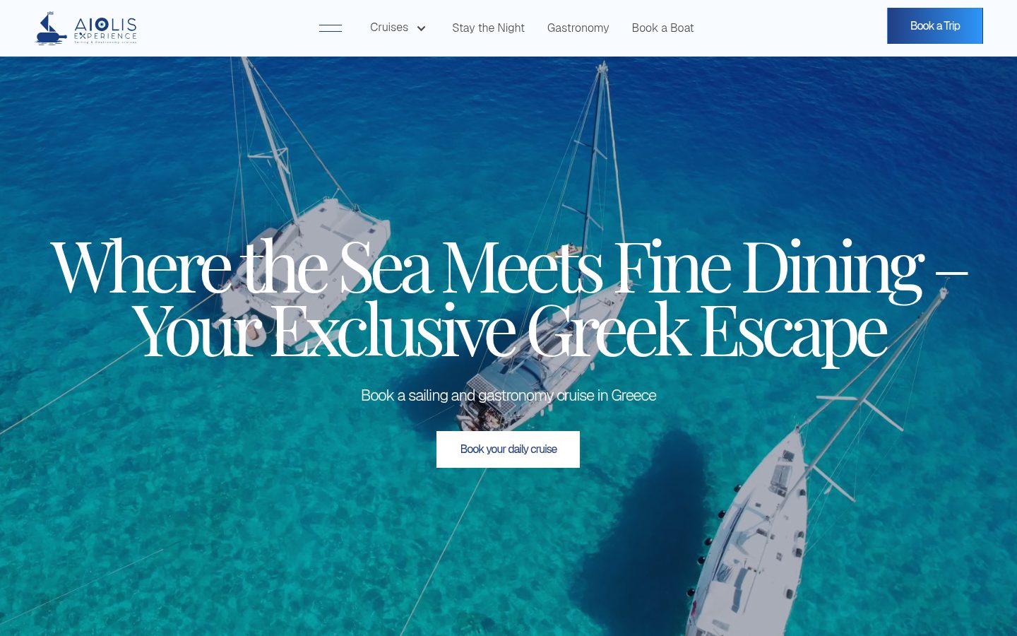 Aiolis Experience landing page