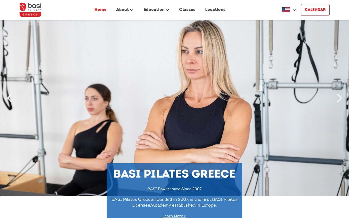 BASI Pilates landing page