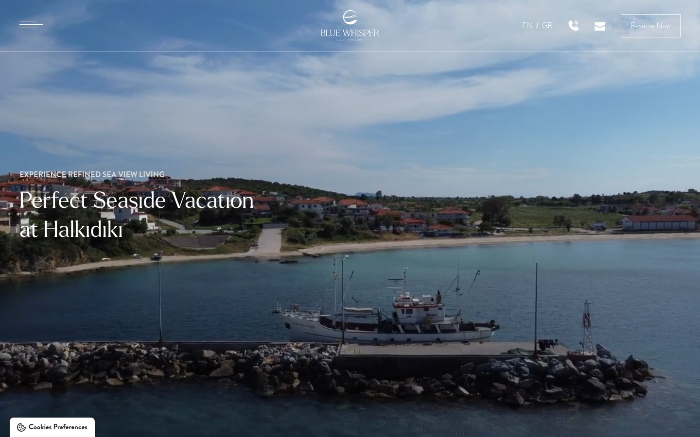 Blue Whisper Suites landing page