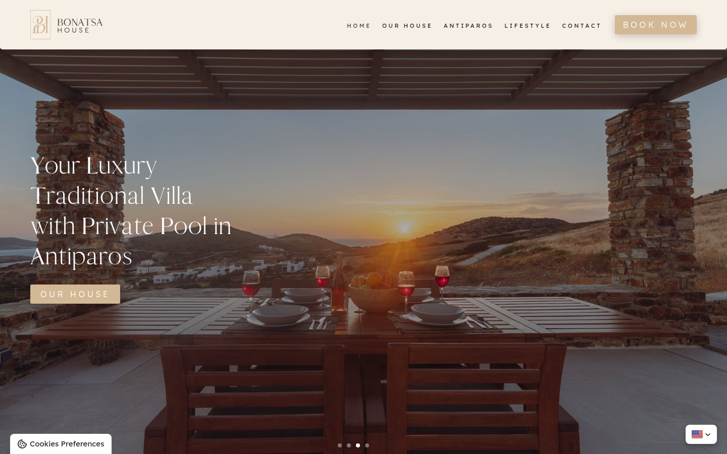 Bonatsa House landing page