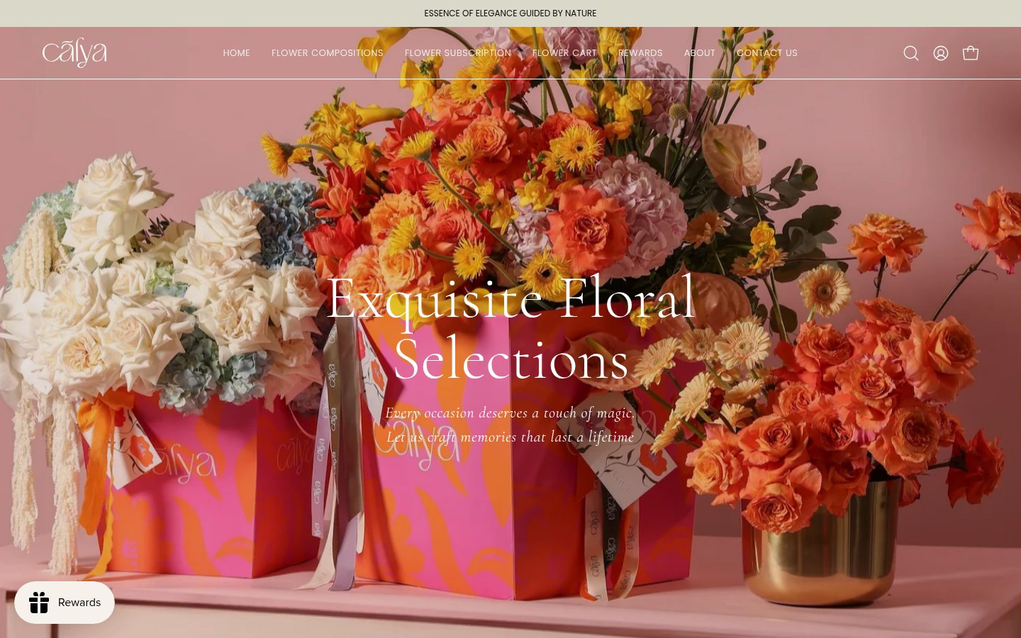 Calya Flower Shop landing page