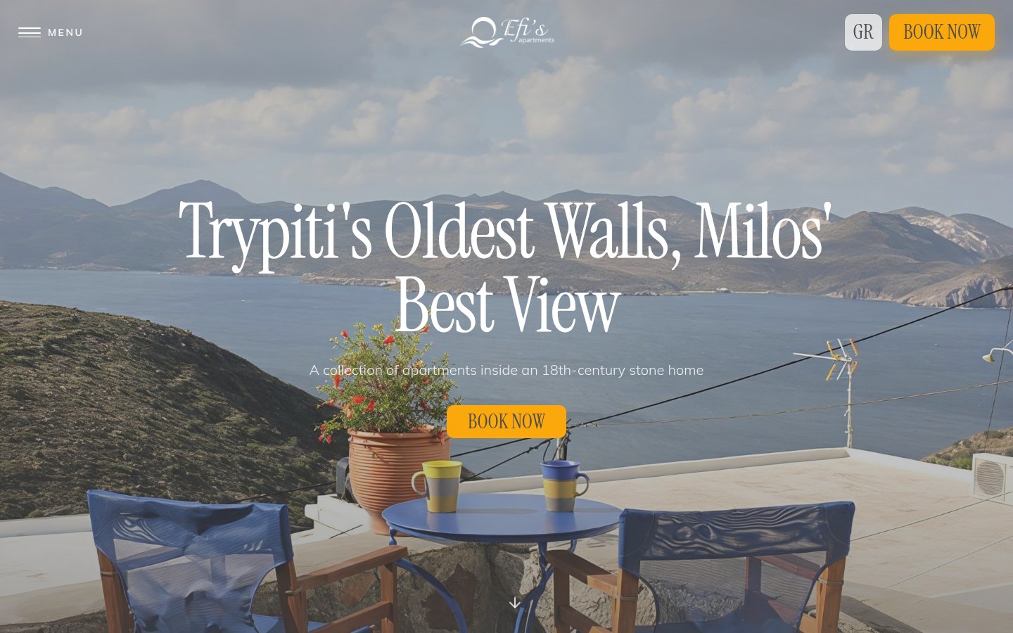 Efi's Apartments landing page