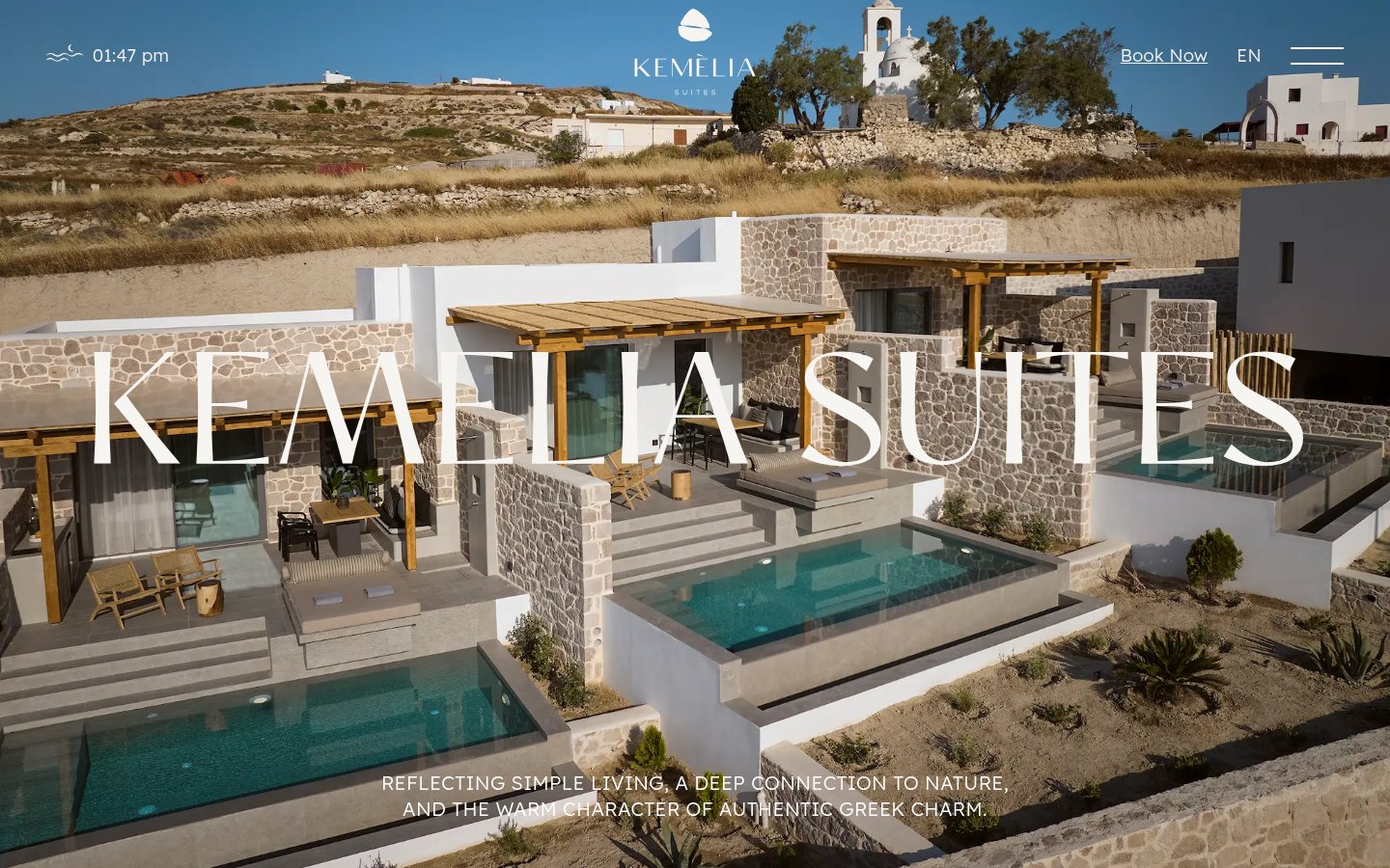 Kemelia Suites landing page