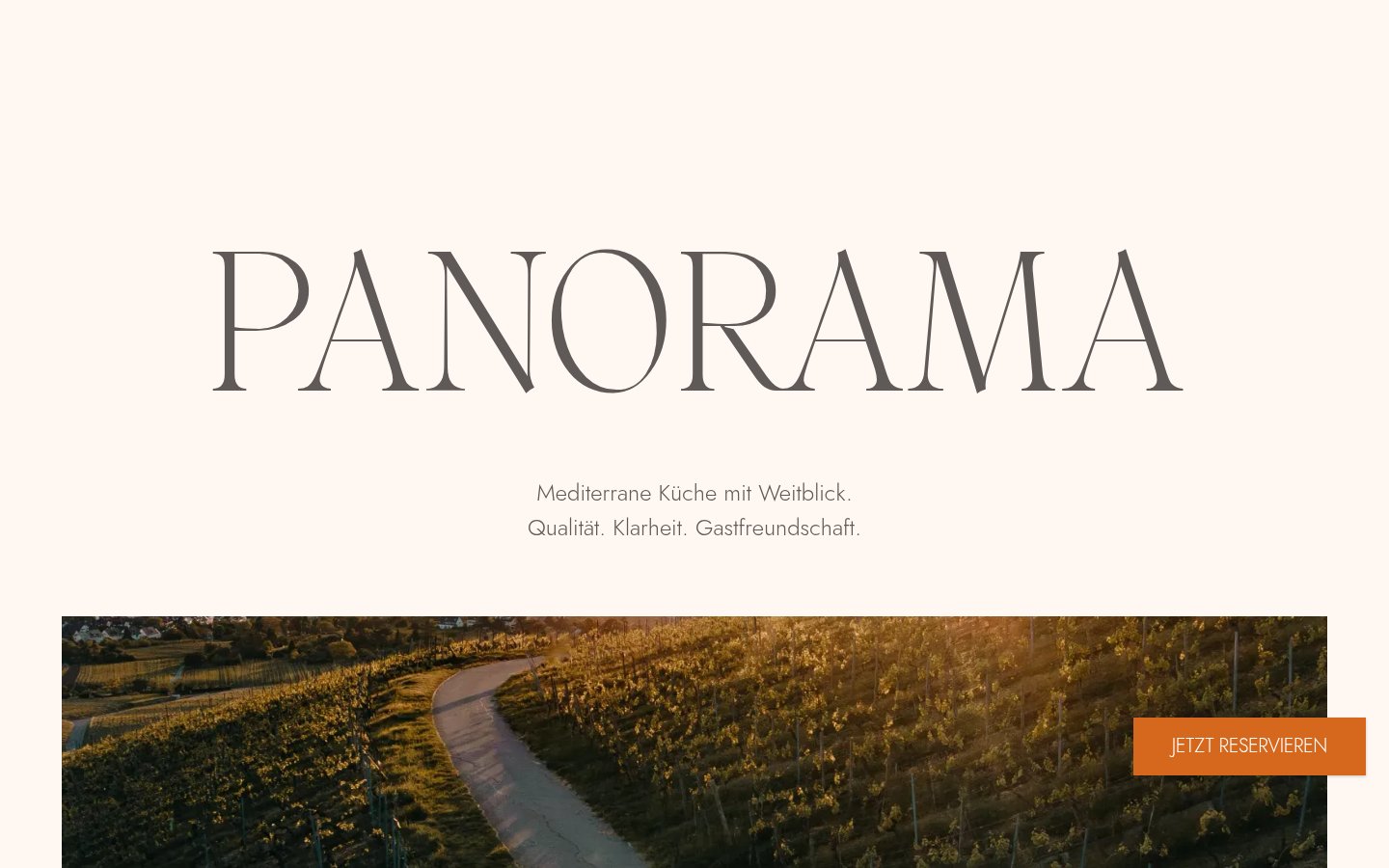 Panorama Restaurant landing page