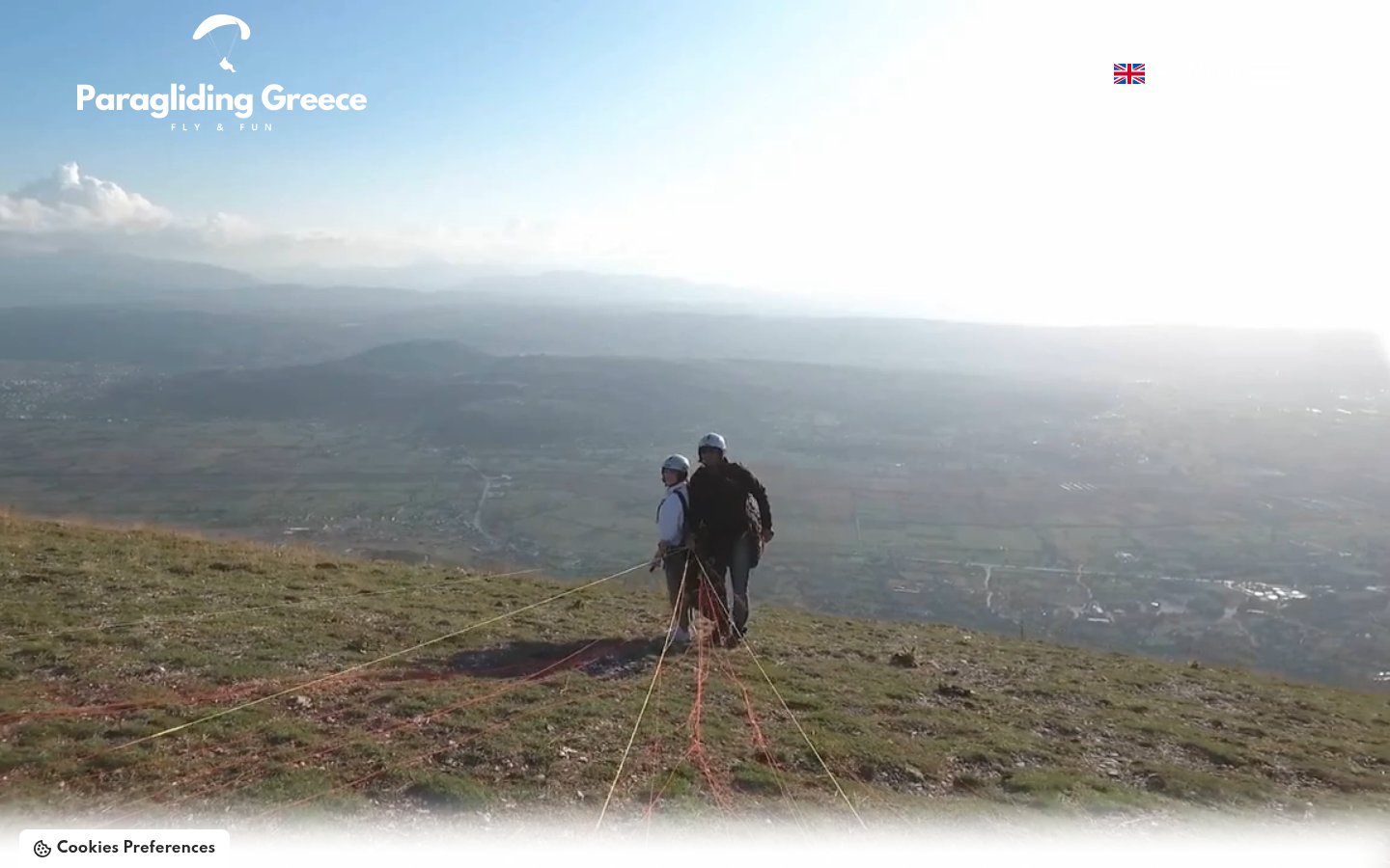 Paragliding Greece landing page